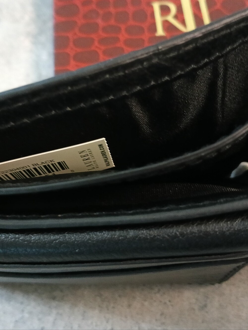 NIB Men's Ralph Lauren Black Genuine Leather Wallet - Picture 7 of 12